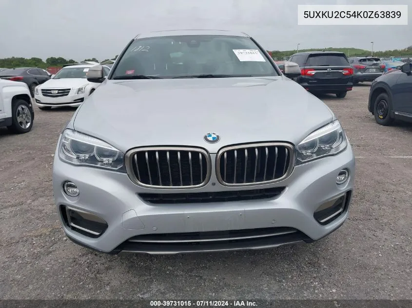 2019 BMW X6 xDrive35I VIN: 5UXKU2C54K0Z63839 Lot: 39731015