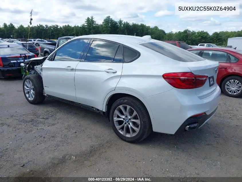 2019 BMW X6 xDrive35I VIN: 5UXKU2C55K0Z64904 Lot: 40123352