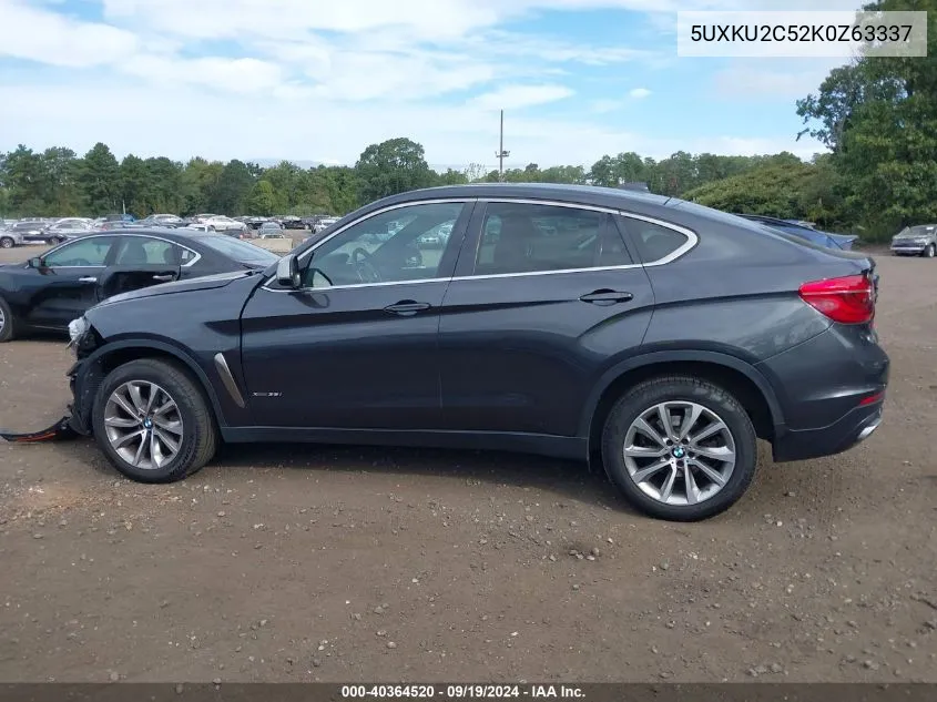 2019 BMW X6 xDrive35I VIN: 5UXKU2C52K0Z63337 Lot: 40364520