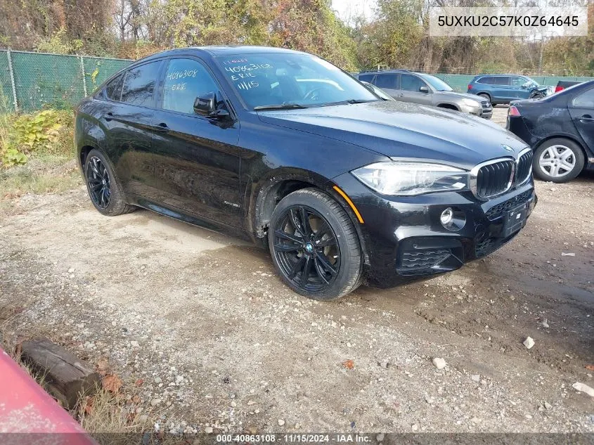 2019 BMW X6 xDrive35I VIN: 5UXKU2C57K0Z64645 Lot: 40863108