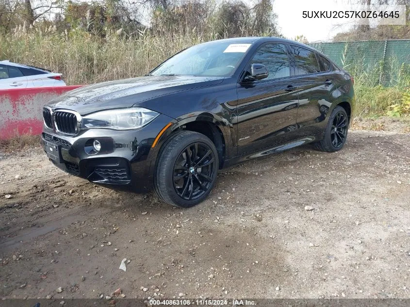 2019 BMW X6 xDrive35I VIN: 5UXKU2C57K0Z64645 Lot: 40863108