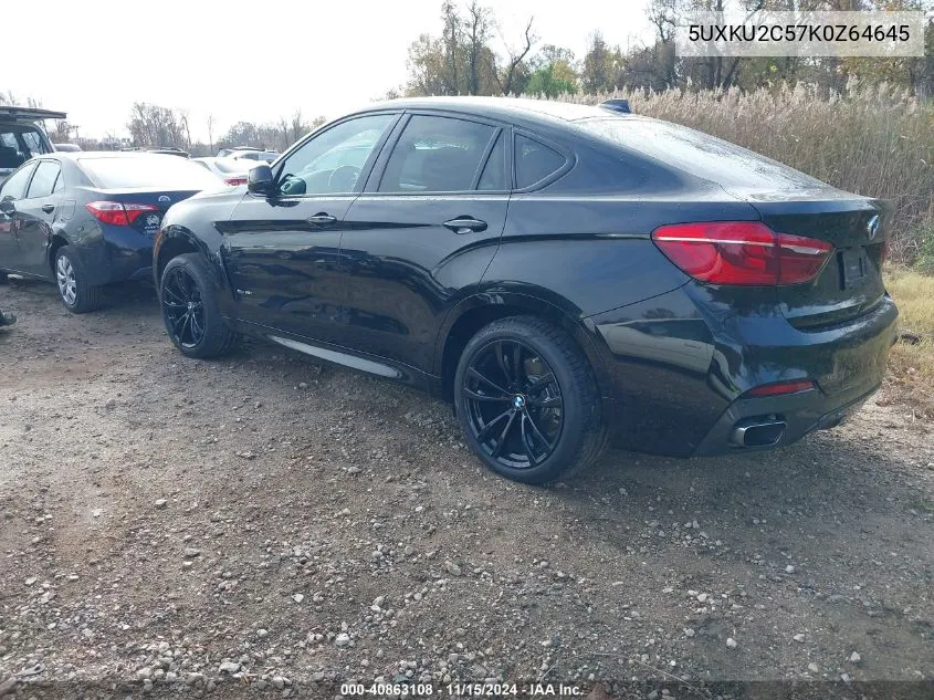 2019 BMW X6 xDrive35I VIN: 5UXKU2C57K0Z64645 Lot: 40863108