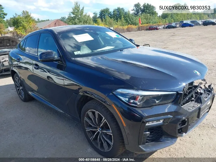 2020 BMW X6 M50I VIN: 5UXCY8C0XL9B30353 Lot: 40156648