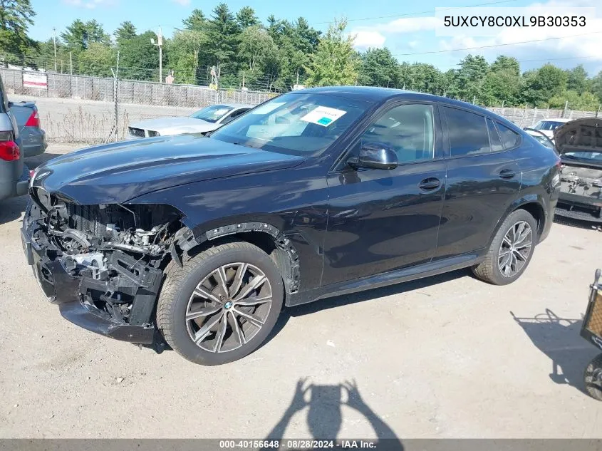 2020 BMW X6 M50I VIN: 5UXCY8C0XL9B30353 Lot: 40156648