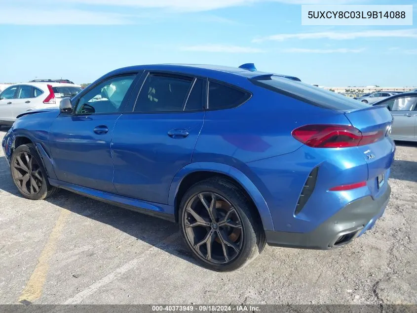 2020 BMW X6 M50I VIN: 5UXCY8C03L9B14088 Lot: 40373949