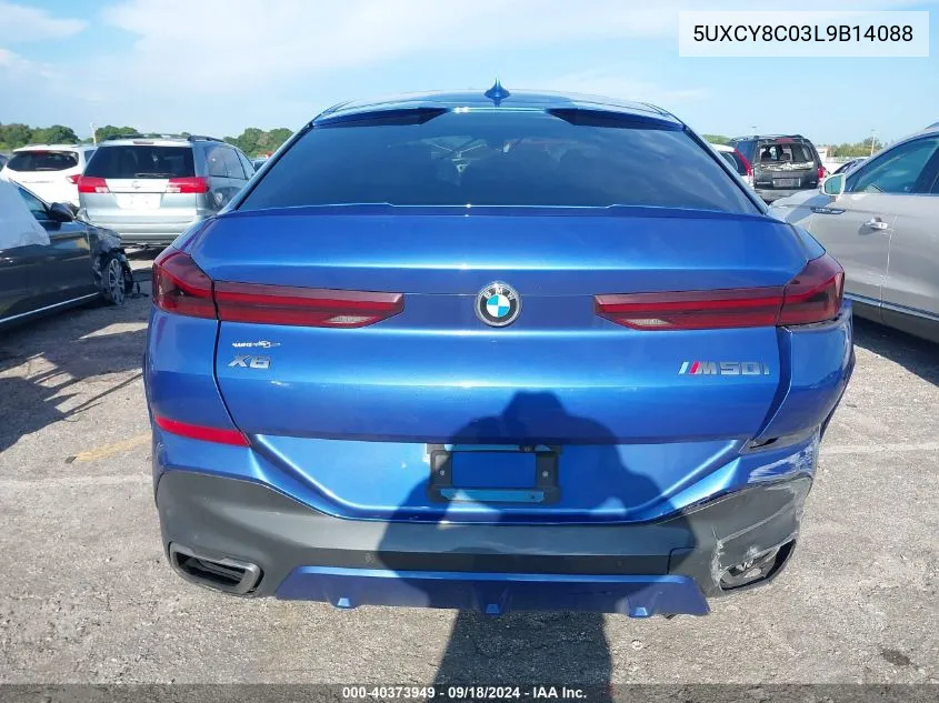 2020 BMW X6 M50I VIN: 5UXCY8C03L9B14088 Lot: 40373949