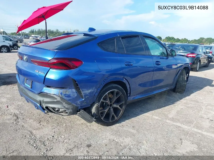 2020 BMW X6 M50I VIN: 5UXCY8C03L9B14088 Lot: 40373949