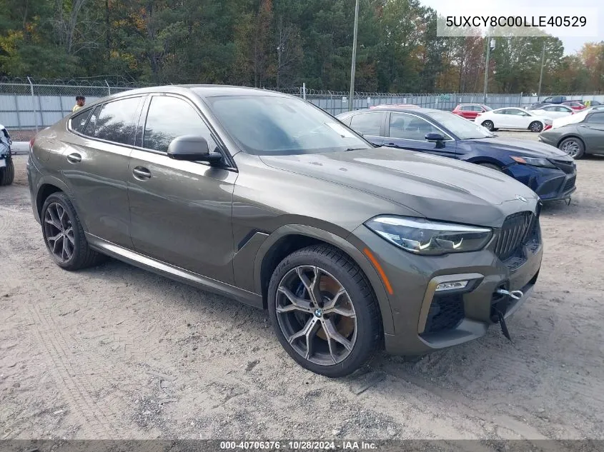 2020 BMW X6 M50I VIN: 5UXCY8C00LLE40529 Lot: 40706376