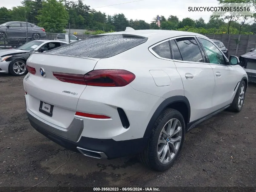 2021 BMW X6 xDrive40I VIN: 5UXCY6C07M9E55516 Lot: 39582023