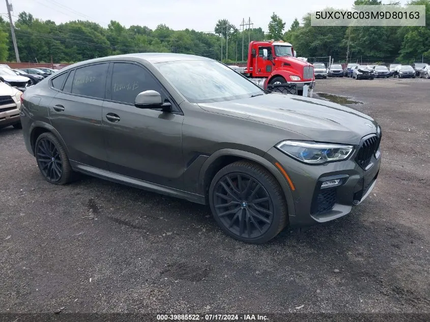 2021 BMW X6 M50I VIN: 5UXCY8C03M9D80163 Lot: 39885522