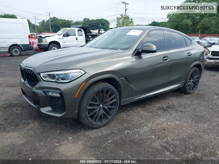 2021 BMW X6 M50I VIN: 5UXCY8C03M9D80163 Lot: 39885522