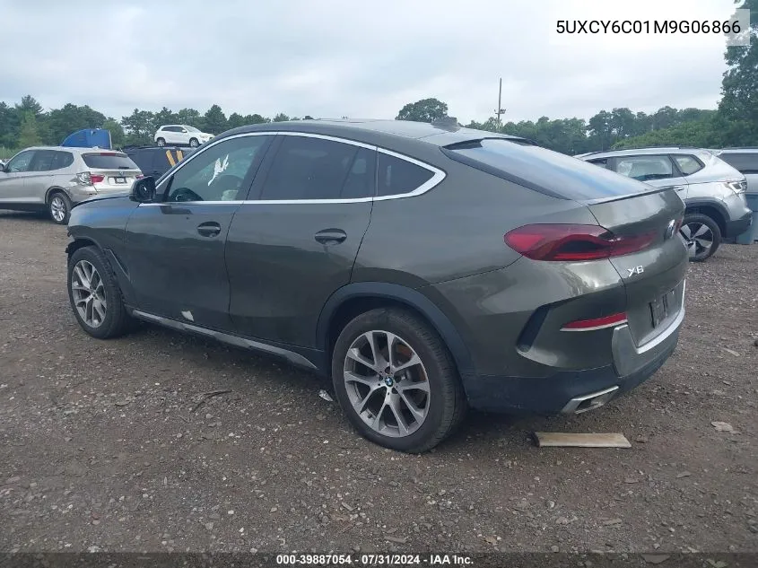 2021 BMW X6 xDrive40I VIN: 5UXCY6C01M9G06866 Lot: 39887054