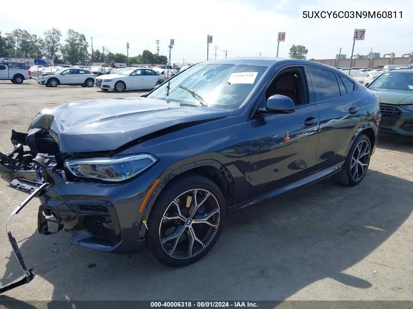 5UXCY6C03N9M60811 2022 BMW X6 xDrive40I