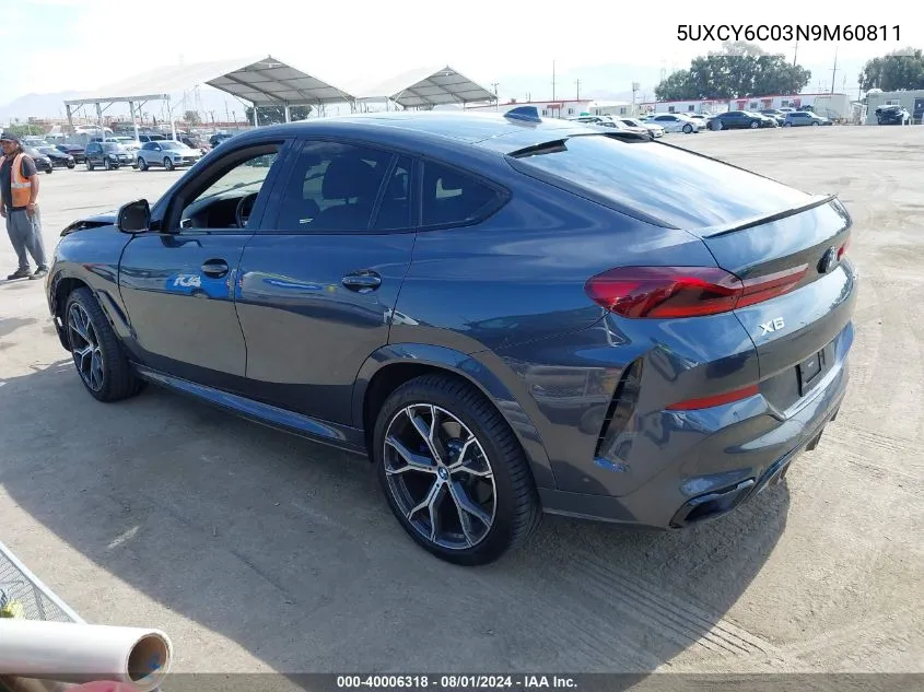 5UXCY6C03N9M60811 2022 BMW X6 xDrive40I