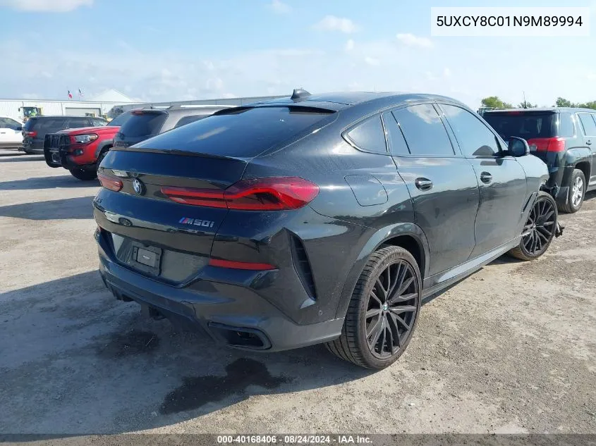 5UXCY8C01N9M89994 2022 BMW X6 M50I