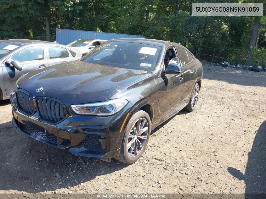 5UXCY6C08N9K91059 2022 BMW X6 xDrive40I