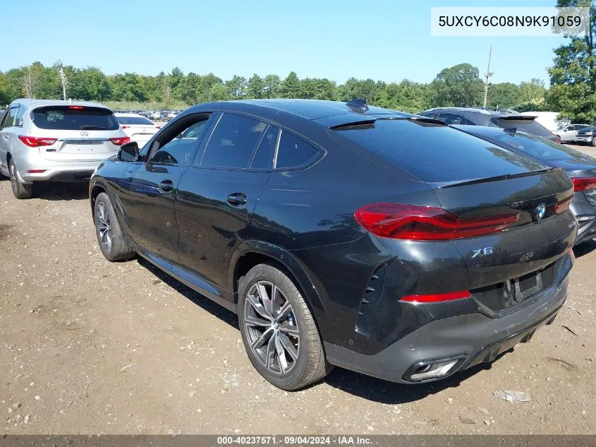 5UXCY6C08N9K91059 2022 BMW X6 xDrive40I