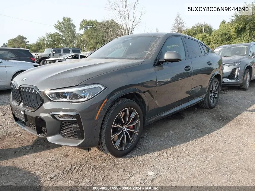 2022 BMW X6 M50I VIN: 5UXCY8C06N9K44690 Lot: 40251455