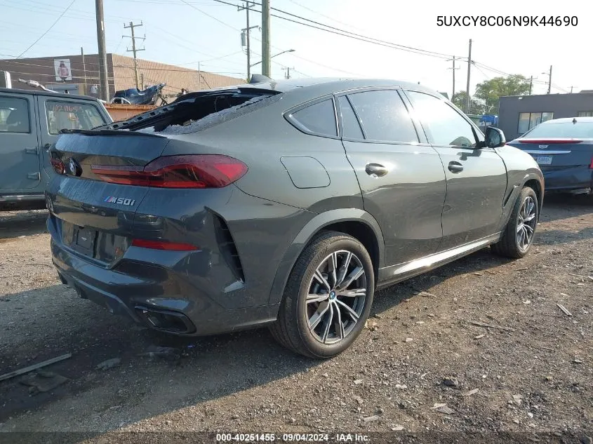 5UXCY8C06N9K44690 2022 BMW X6 M50I