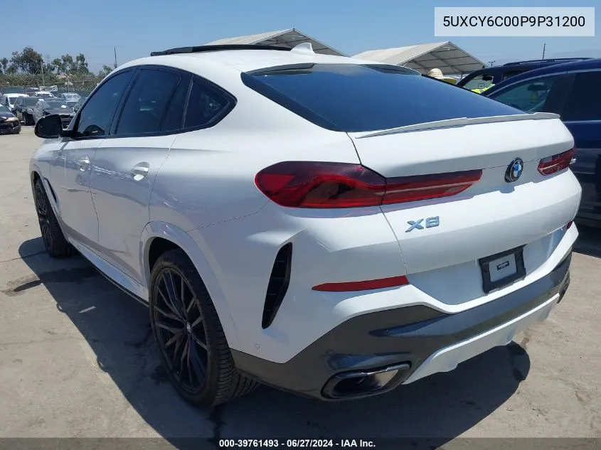 2023 BMW X6 xDrive40I VIN: 5UXCY6C00P9P31200 Lot: 39761493