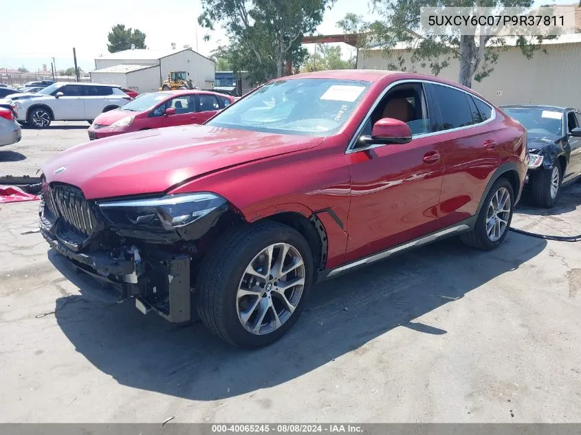 2023 BMW X6 xDrive40I VIN: 5UXCY6C07P9R37811 Lot: 40065245