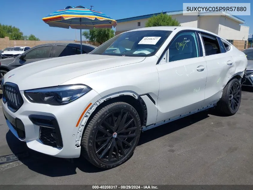 2023 BMW X6 xDrive40I VIN: 5UXCY6C05P9R57880 Lot: 40208317