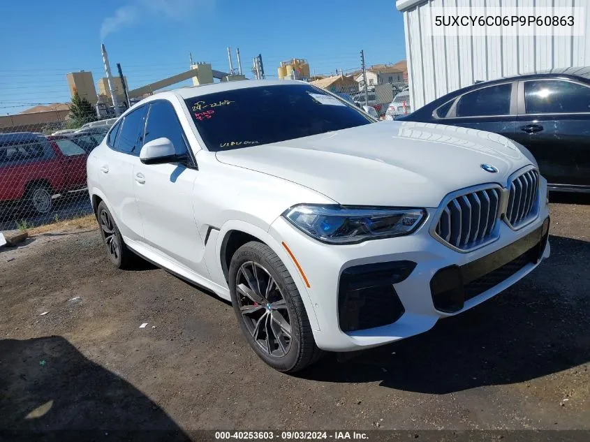 2023 BMW X6 xDrive40I VIN: 5UXCY6C06P9P60863 Lot: 40253603