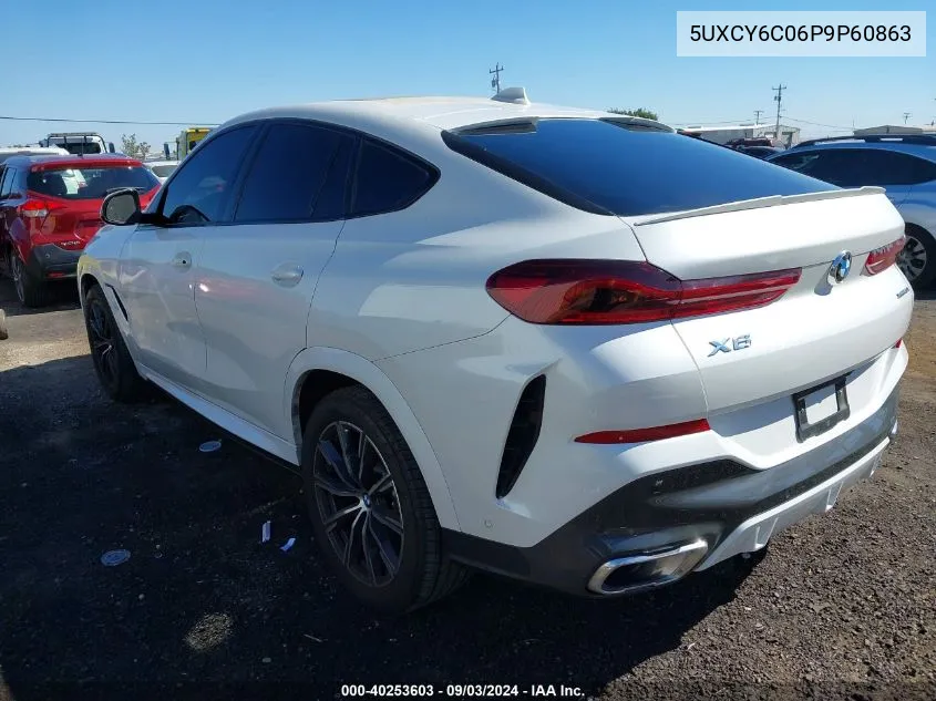 2023 BMW X6 xDrive40I VIN: 5UXCY6C06P9P60863 Lot: 40253603