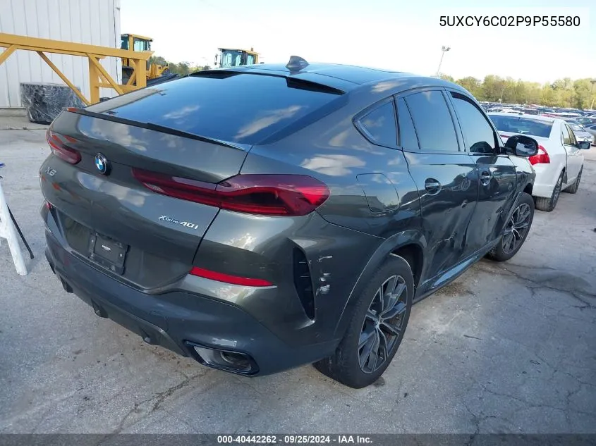 2023 BMW X6 xDrive40I VIN: 5UXCY6C02P9P55580 Lot: 40442262