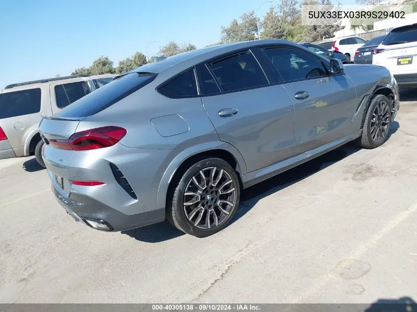 2024 BMW X6 xDrive40I VIN: 5UX33EX03R9S29402 Lot: 40305138