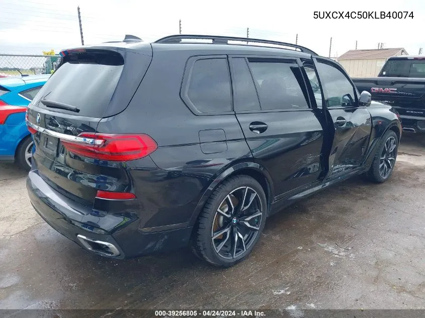 2019 BMW X7 xDrive50I VIN: 5UXCX4C50KLB40074 Lot: 39256805