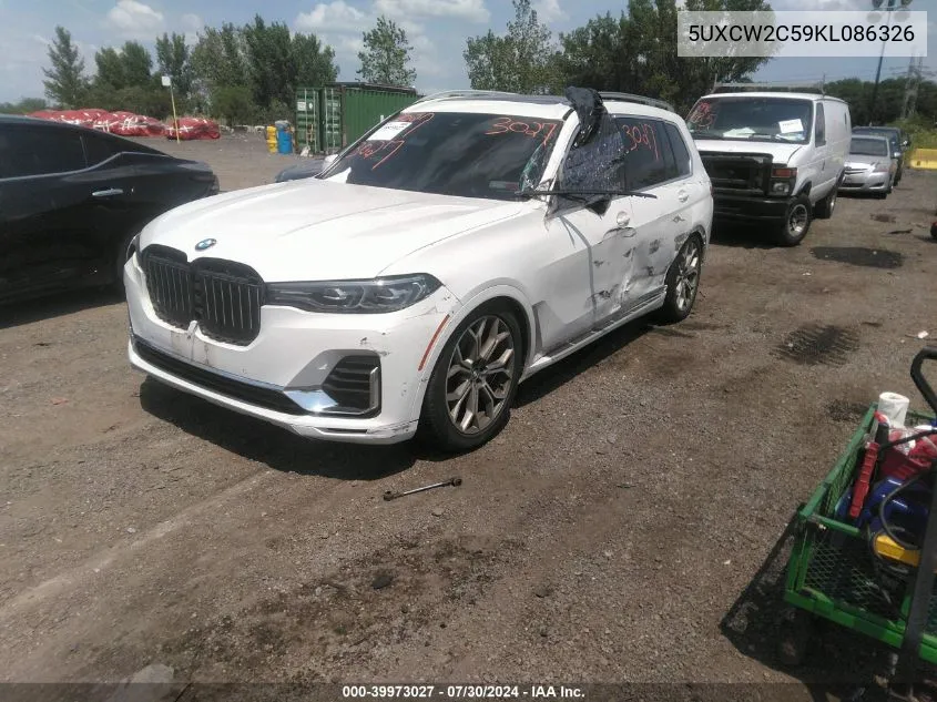 2019 BMW X7 xDrive40I VIN: 5UXCW2C59KL086326 Lot: 39973027