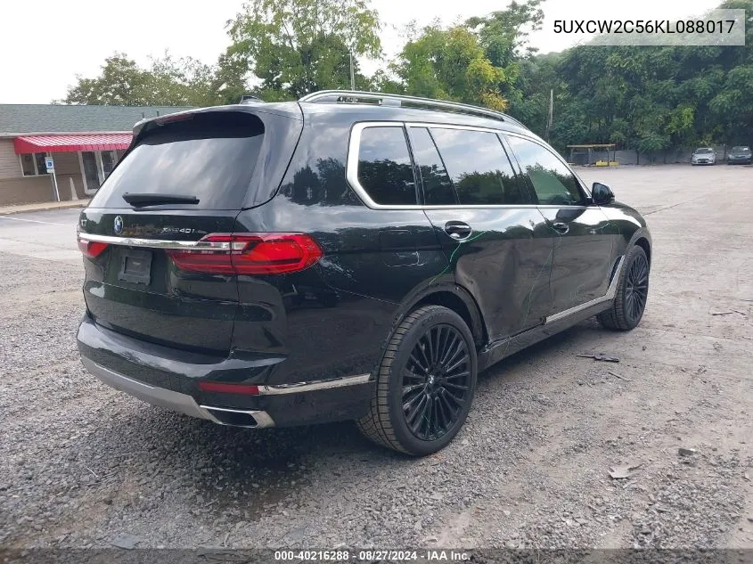 2019 BMW X7 xDrive40I VIN: 5UXCW2C56KL088017 Lot: 40216288