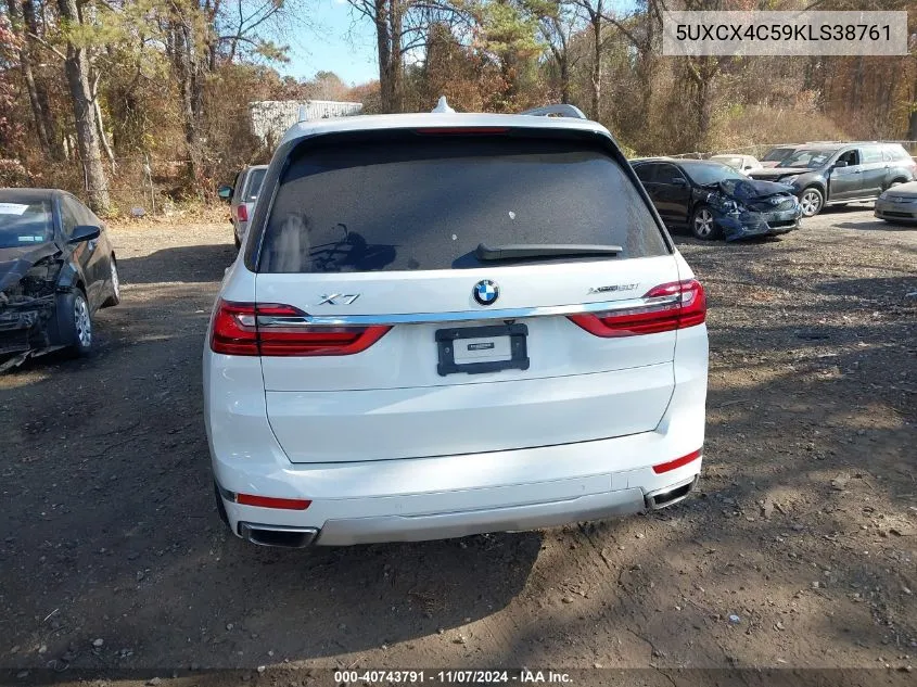 2019 BMW X7 xDrive50I VIN: 5UXCX4C59KLS38761 Lot: 40743791