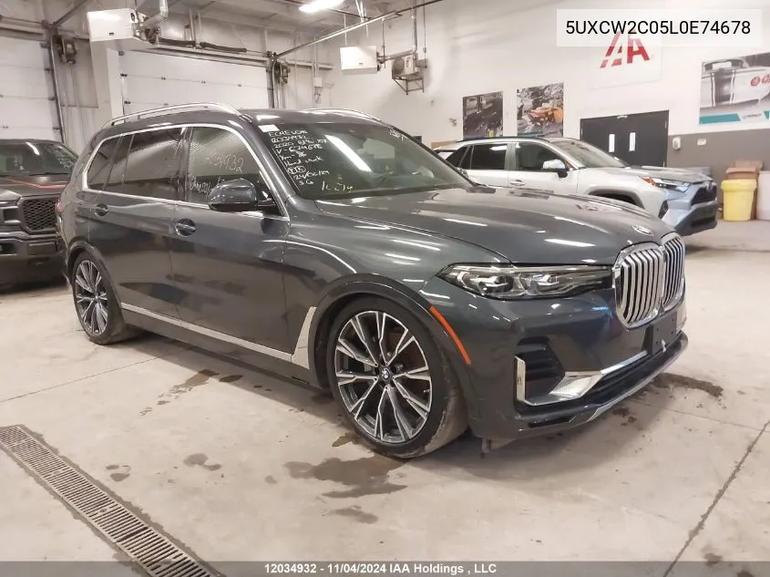 2020 BMW X7 VIN: 5UXCW2C05L0E74678 Lot: 12034932