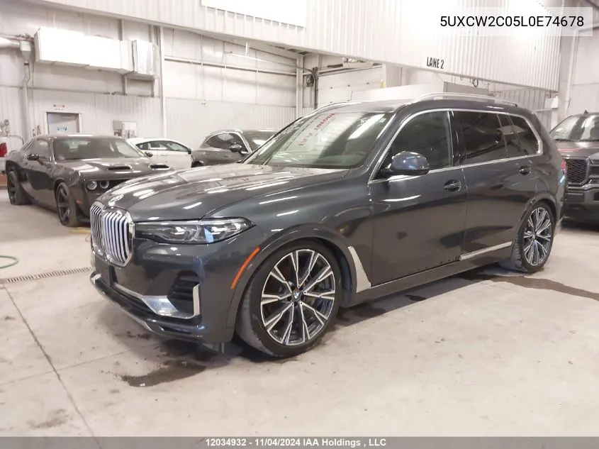 2020 BMW X7 VIN: 5UXCW2C05L0E74678 Lot: 12034932