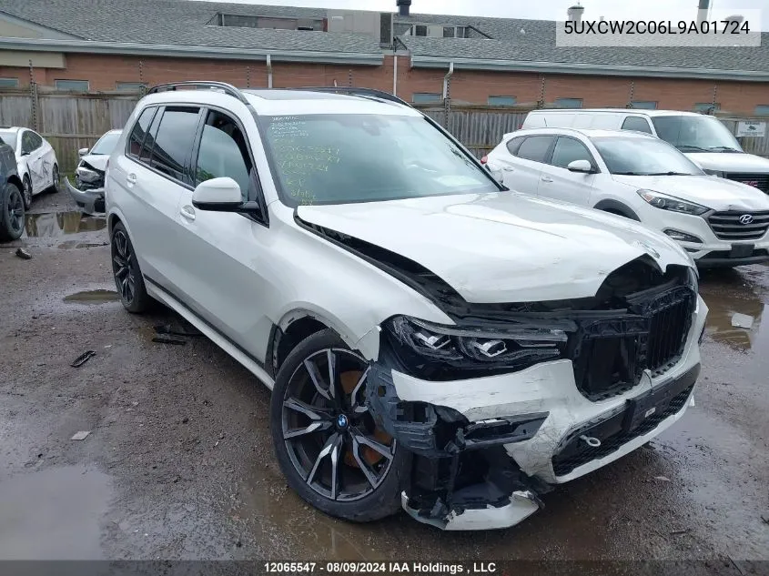 2020 BMW X7 xDrive40I VIN: 5UXCW2C06L9A01724 Lot: 12065547