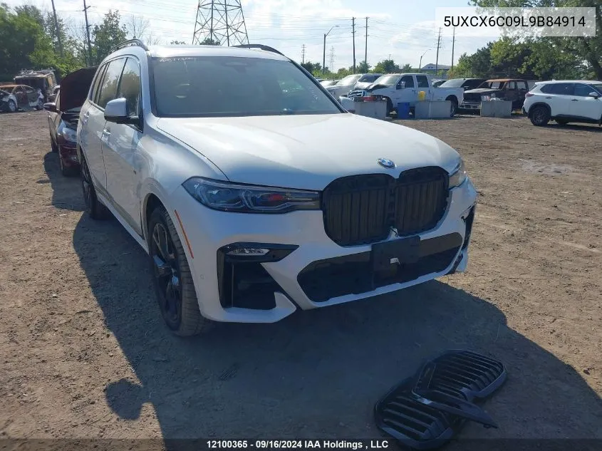 2020 BMW X7 VIN: 5UXCX6C09L9B84914 Lot: 12100365