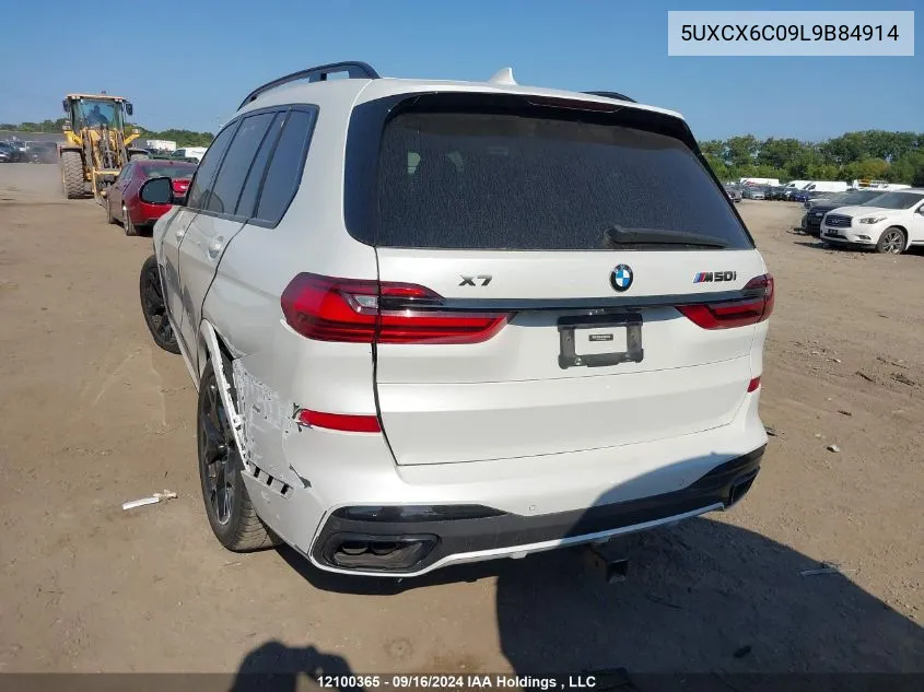 2020 BMW X7 VIN: 5UXCX6C09L9B84914 Lot: 12100365