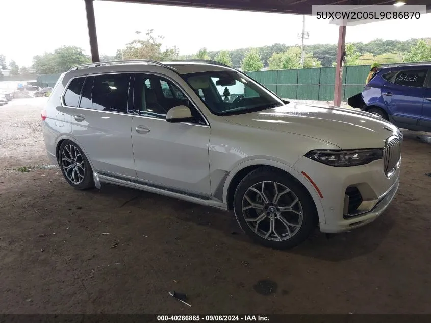 2020 BMW X7 xDrive40I VIN: 5UXCW2C05L9C86870 Lot: 40266885