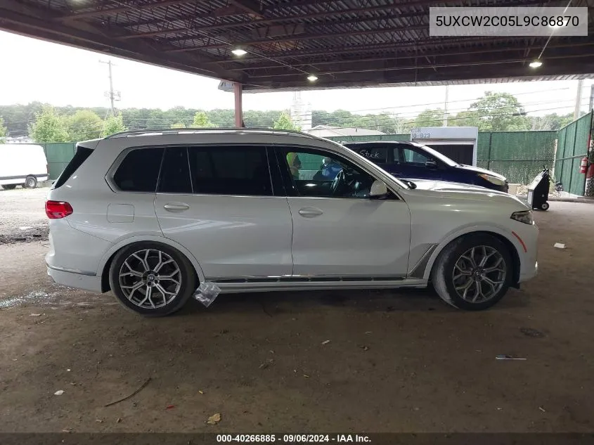 2020 BMW X7 xDrive40I VIN: 5UXCW2C05L9C86870 Lot: 40266885