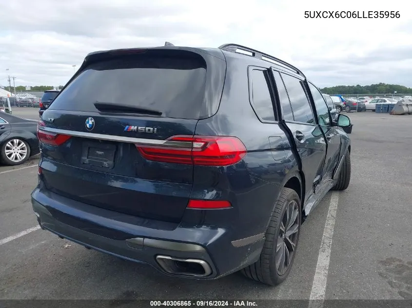 2020 BMW X7 M50I VIN: 5UXCX6C06LLE35956 Lot: 40306865