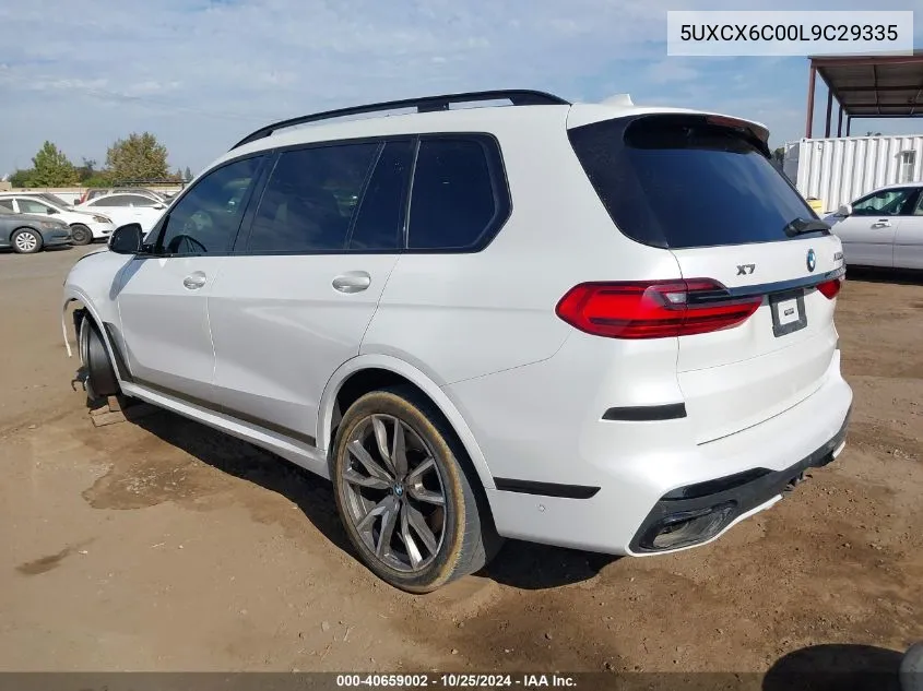 2020 BMW X7 M50I VIN: 5UXCX6C00L9C29335 Lot: 40659002