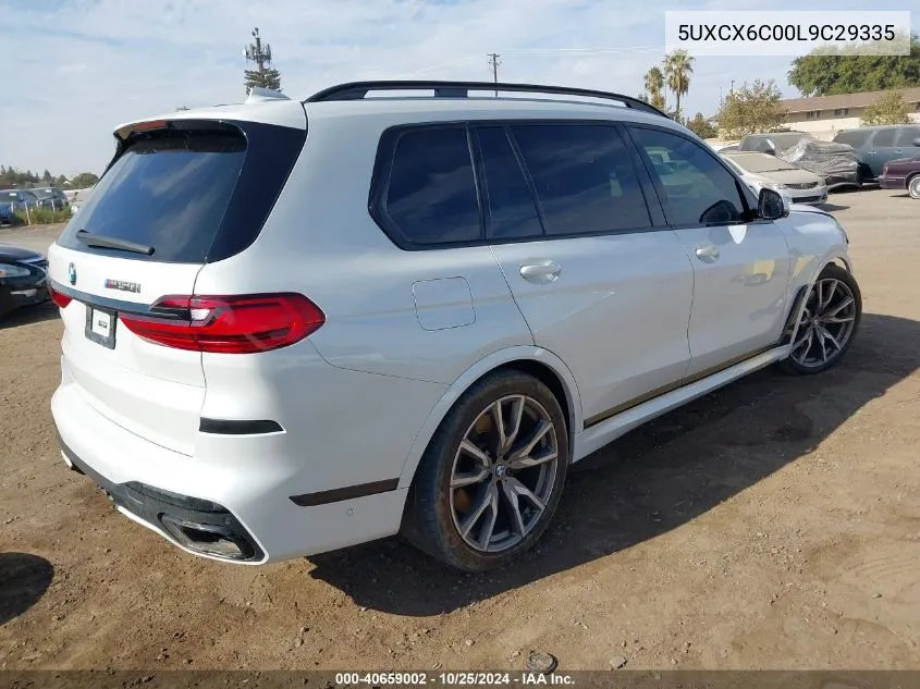 2020 BMW X7 M50I VIN: 5UXCX6C00L9C29335 Lot: 40659002