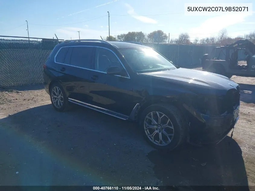 2020 BMW X7 xDrive40I VIN: 5UXCW2C07L9B52071 Lot: 40766110