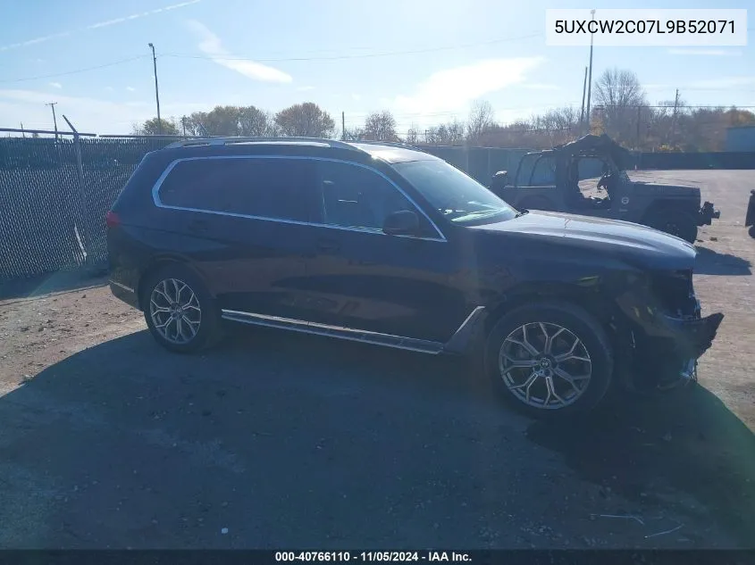 2020 BMW X7 xDrive40I VIN: 5UXCW2C07L9B52071 Lot: 40766110