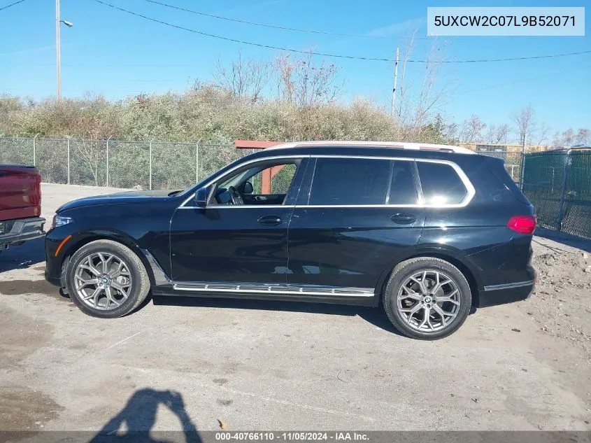 2020 BMW X7 xDrive40I VIN: 5UXCW2C07L9B52071 Lot: 40766110