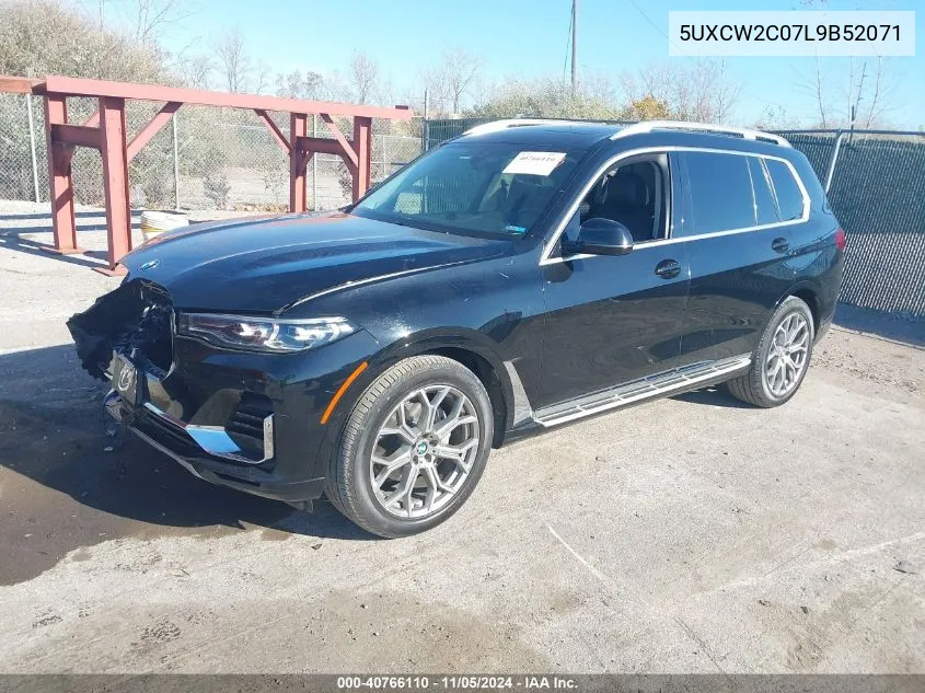 2020 BMW X7 xDrive40I VIN: 5UXCW2C07L9B52071 Lot: 40766110