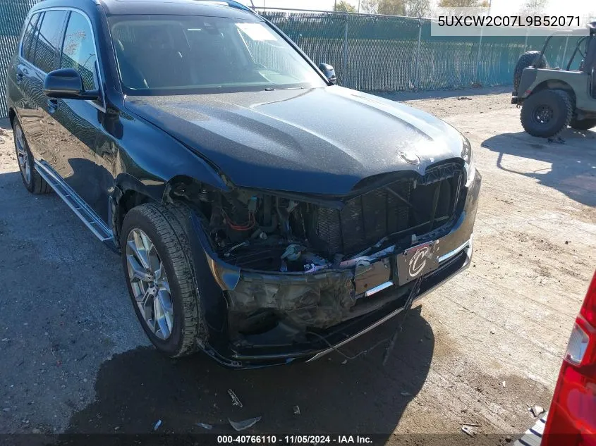 2020 BMW X7 xDrive40I VIN: 5UXCW2C07L9B52071 Lot: 40766110