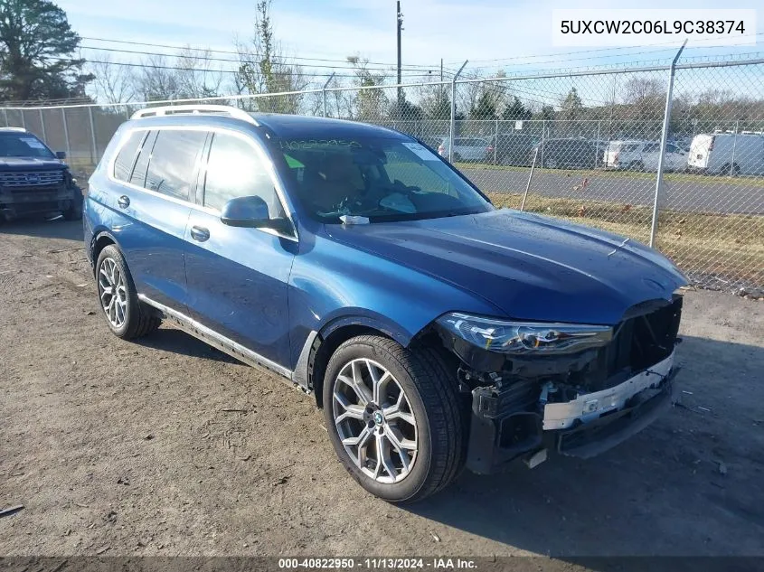 2020 BMW X7 xDrive40I VIN: 5UXCW2C06L9C38374 Lot: 40822950